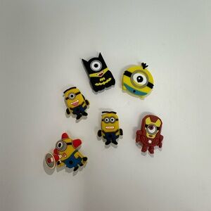 Minion Theme Shoe Charm 6 piece Jibbitz